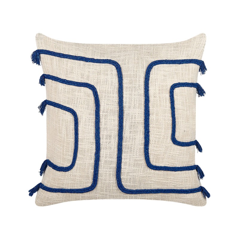 Zestaw 2 poduszek dekoracyjnych PLEIONE Bawełna 45 x 45 cm Granatowy Wzór geometryczny