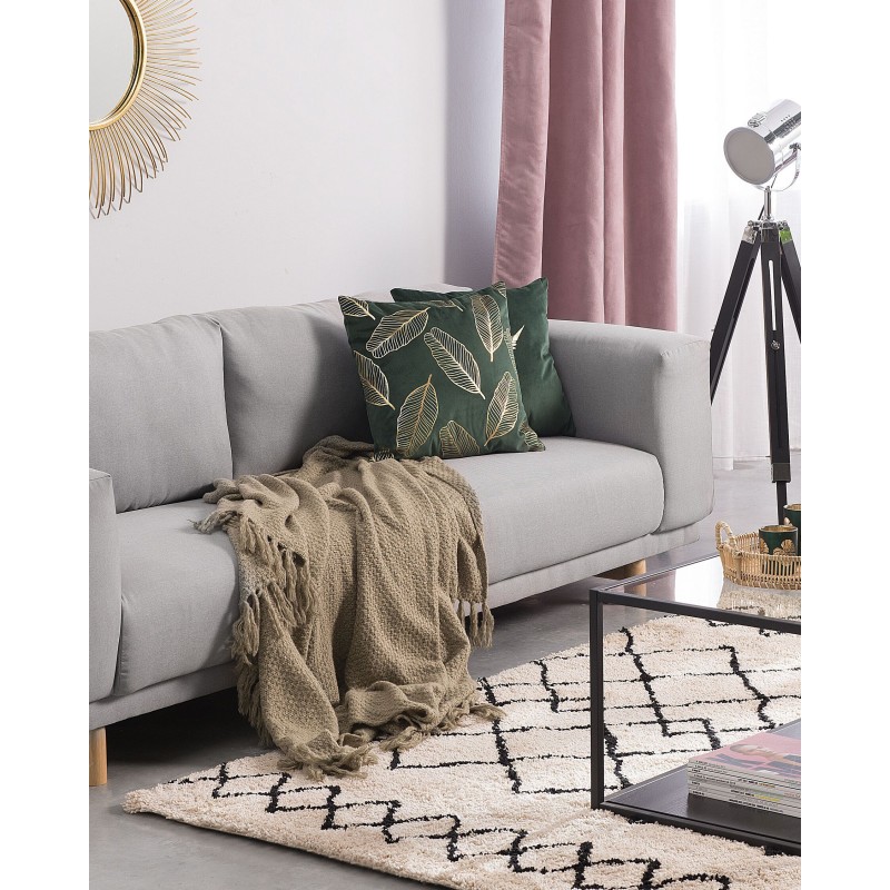 Dywan 160 x 230 cm beżowo-czarny HAVSA