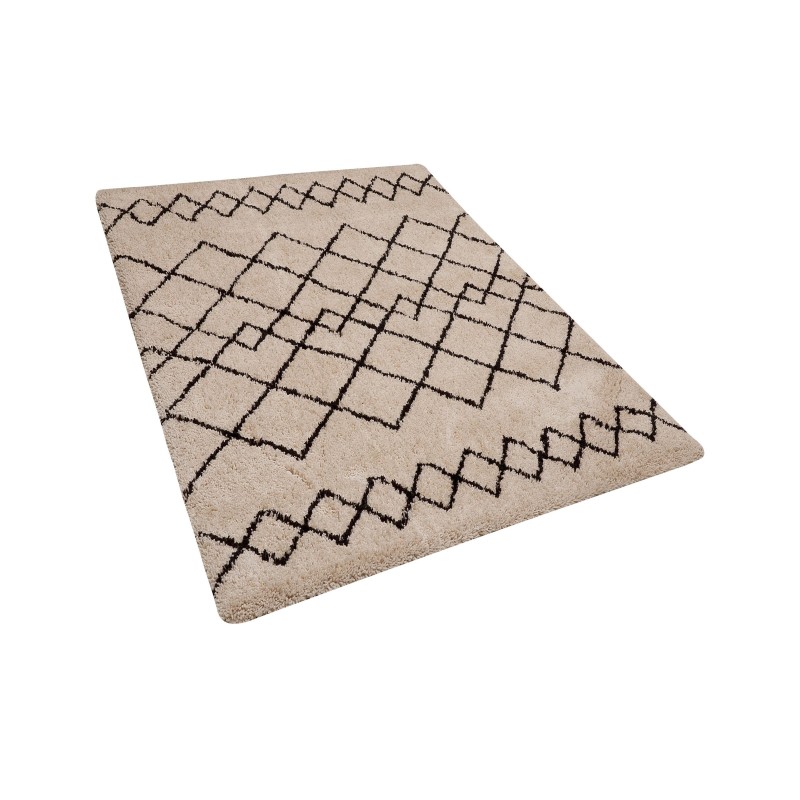 Dywan 160 x 230 cm beżowo-czarny HAVSA