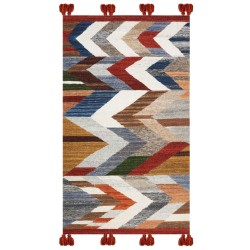Dywan wełniany kilim 80 x 150 cm wielokolorowy KANAKERAVAN