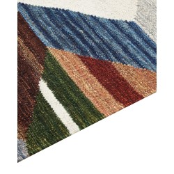 Dywan wełniany kilim 80 x 150 cm wielokolorowy KANAKERAVAN