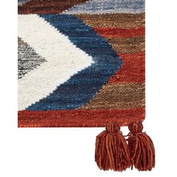 Dywan wełniany kilim 80 x 150 cm wielokolorowy KANAKERAVAN
