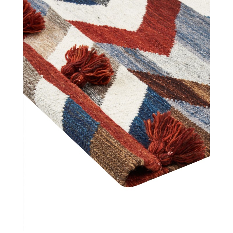 Dywan wełniany kilim 80 x 150 cm wielokolorowy KANAKERAVAN