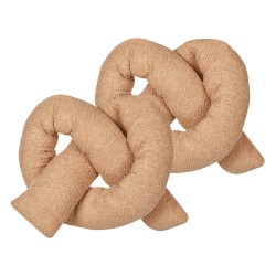 Zestaw 2 poduszek dekoracyjnych GLADIOLUS Boucle 172 x 14 cm Jasnobrązowy Jednolity