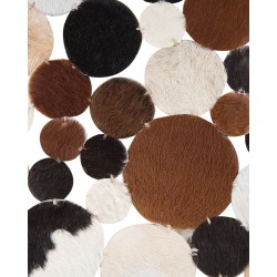 Dywan okrągły skórzany ⌀ 140 cm brązowy SORGUN