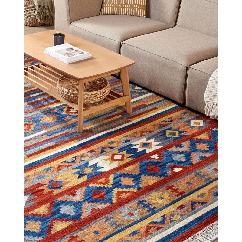 Dywan wełniany kilim 200 x 300 cm wielokolorowy NORAKERT