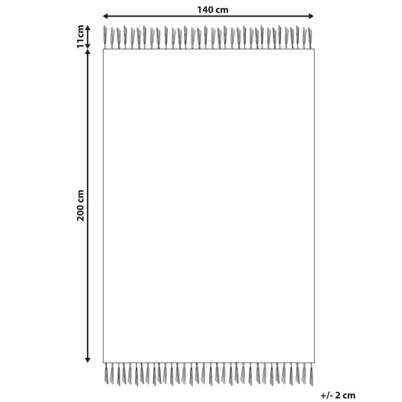 Dywan z juty 140 x 160 cm wielokolorowy FENER