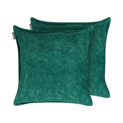 Zestaw 2 poduszek dekoracyjnych VERPIS Bawełna 50 x 50 cm Szmaragdowy Jednolity