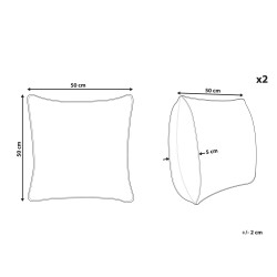 Zestaw 2 poduszek dekoracyjnych VERPIS Bawełna 50 x 50 cm Szmaragdowy Jednolity