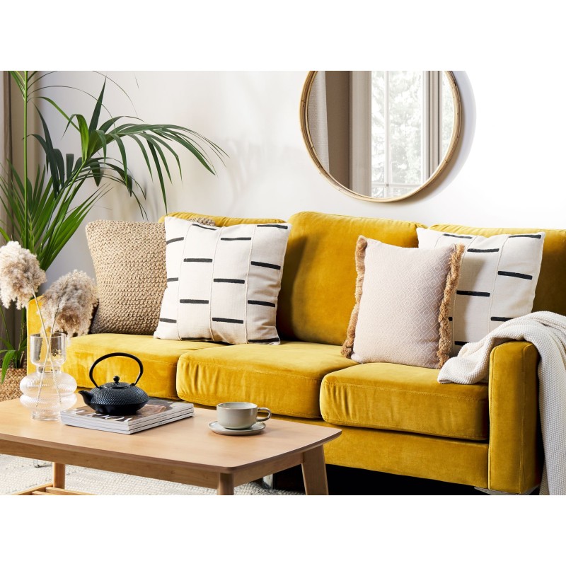 Poduszka dekoracyjna ABIES Bawełna 45 x 45 cm Beżowy W paski