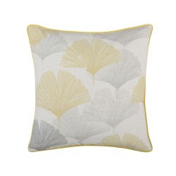 Zestaw 2 poduszek dekoracyjnych CANDYTUFT 45 x 45 cm Żółty Wzór roślinny