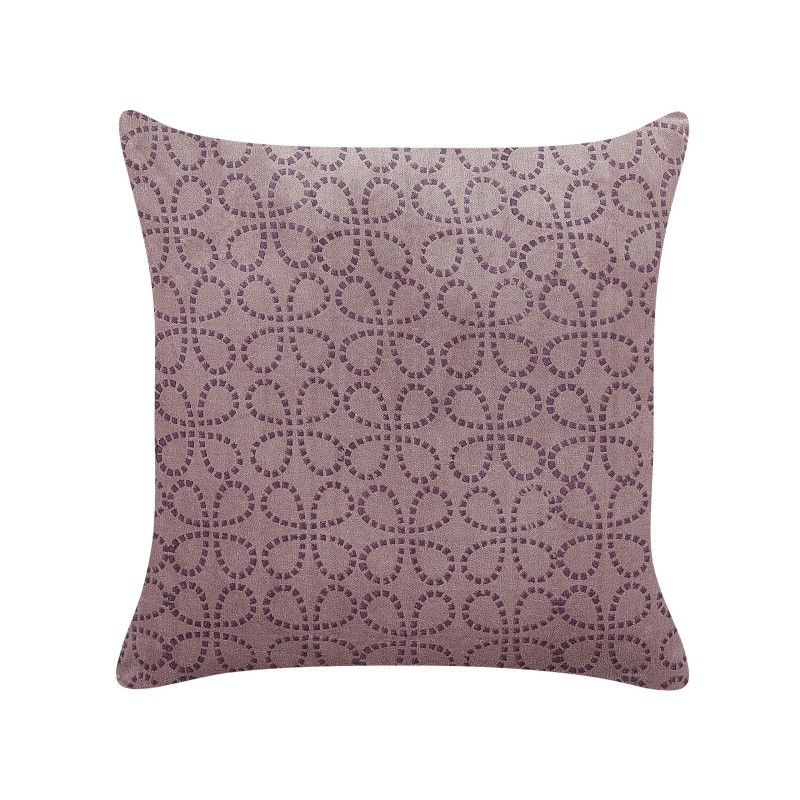 Zestaw 2 poduszek dekoracyjnych LARKSPUR Welur 45 x 45 cm Różowy Wzór geometryczny