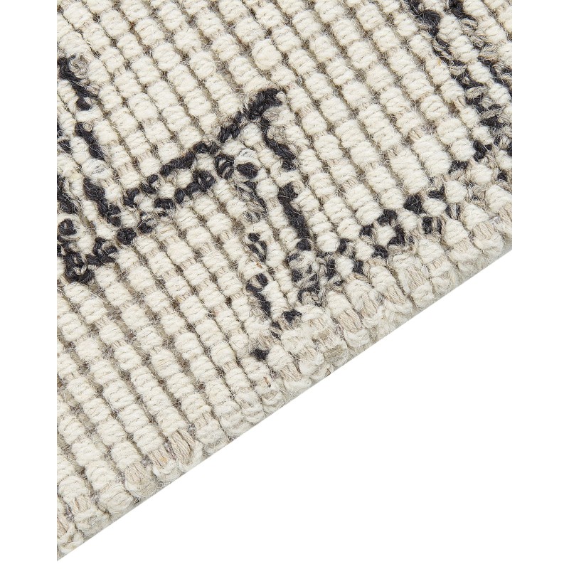 Dywan wełniany 80 x 150 cm beżowo-czarny URLA