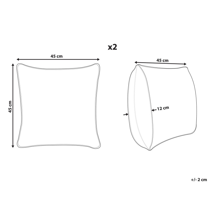 Zestaw 2 poduszek dekoracyjnych MEADOWFOAM Bawełna 45 x 45 cm Biały Wzór abstrakcyjny