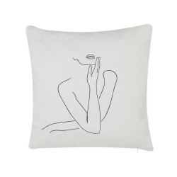 Zestaw 2 poduszek dekoracyjnych MEADOWFOAM Bawełna 45 x 45 cm Biały Wzór abstrakcyjny