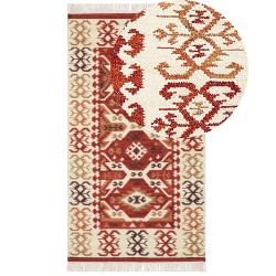 Dywan wełniany kilim 80 x 150 cm wielokolorowy VOSKEVAZ