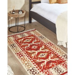 Dywan wełniany kilim 80 x 150 cm wielokolorowy VOSKEVAZ