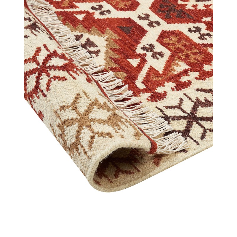 Dywan wełniany kilim 80 x 150 cm wielokolorowy VOSKEVAZ