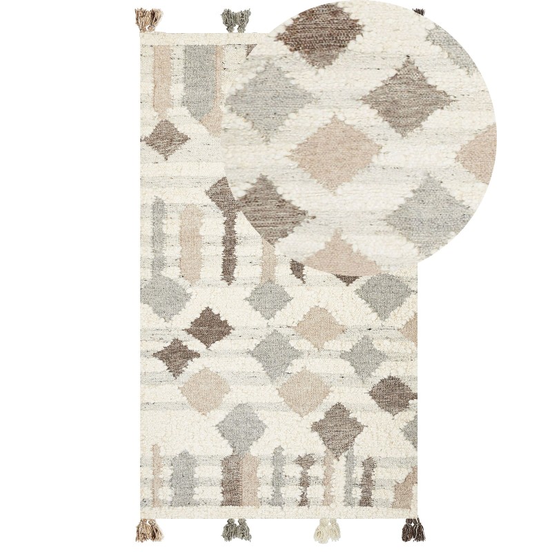 Dywan wełniany kilim 80 x 150 cm wielokolorowy KAGHTSRASHEN