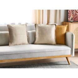 Zestaw 2 poduszek dekoracyjnych ELLIOTTIA Juta 45 x 45 cm Beżowy Jednolity