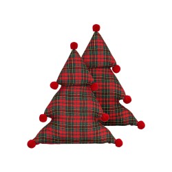 2 poduszki dekoracyjne choinki 35 x 30 cm zielono-czerwone TREAT