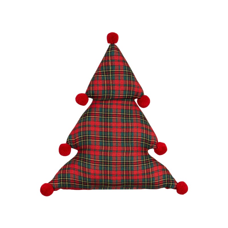 2 poduszki dekoracyjne choinki 35 x 30 cm zielono-czerwone TREAT