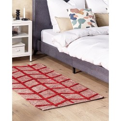 Dywan bawełniany 80 x 150 cm czerwony SIVAS