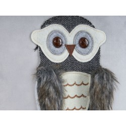 2 welurowe poduszki dla dzieci w sowy 45 x 45 cm szare OPHRYS