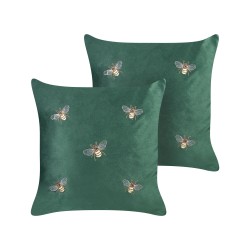 Zestaw 2 poduszek dekoracyjnych TALINUM Welur 45 x 45 cm Szmaragdowy Wzór zwierzęcy