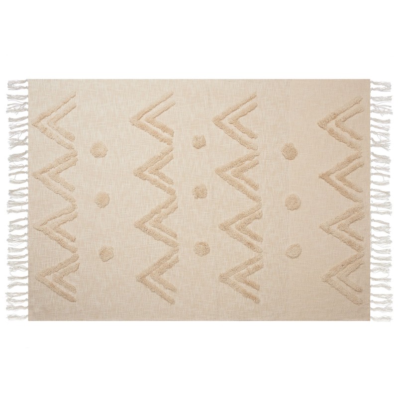 Koc FATEHPUR Bawełna 130 x 180 cm Beżowy