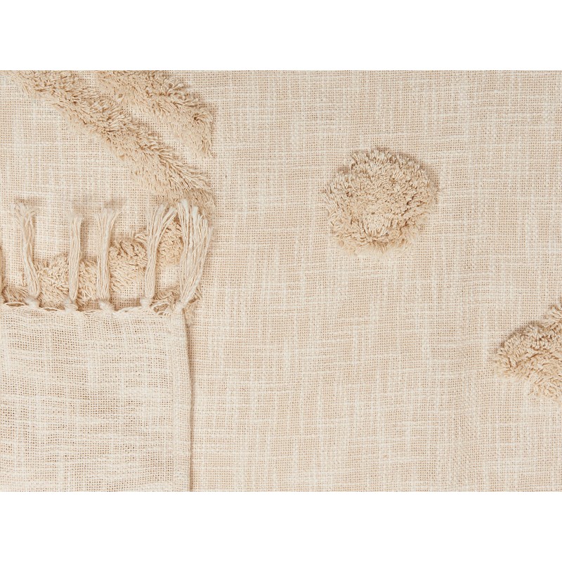 Koc FATEHPUR Bawełna 130 x 180 cm Beżowy