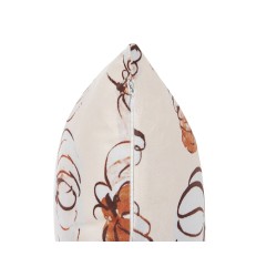 Poduszka dekoracyjna CUCURBITA Welur 45 x 45 cm Beżowy Wzór roślinny