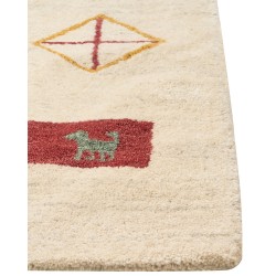 Dywan wełniany gabbeh 80 x 150 cm beżowy MISINLI