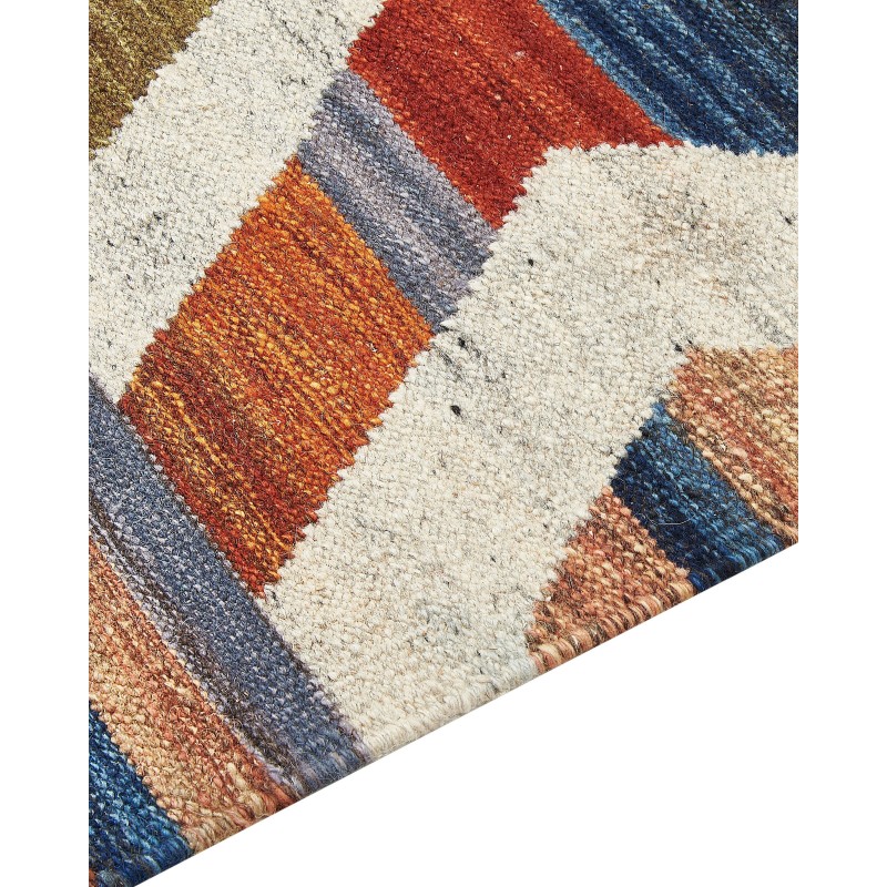 Dywan wełniany kilim 80 x 300 cm wielokolorowy MRGASHAT