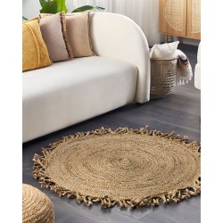 Dywan okrągły z juty ⌀ 120 cm beżowy ZONGULDAK