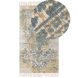 Dywan z wiskozy 80 x 150 cm żółto-zielony BOYALI