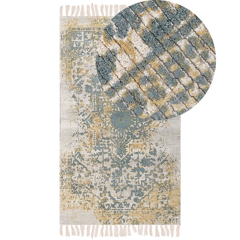 Dywan z wiskozy 80 x 150 cm żółto-zielony BOYALI