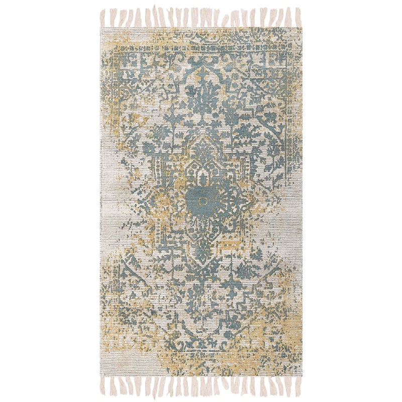 Dywan z wiskozy 80 x 150 cm żółto-zielony BOYALI