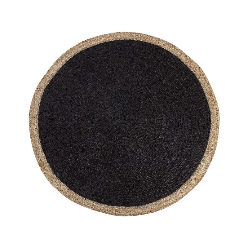Dywan okrągły z juty ⌀ 120 cm czarny MENEMEN