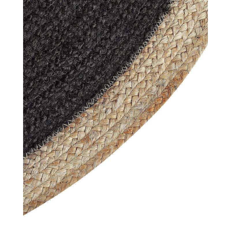 Dywan okrągły z juty ⌀ 120 cm czarny MENEMEN