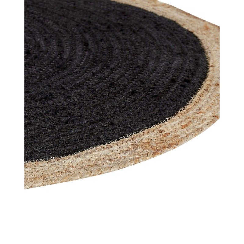 Dywan okrągły z juty ⌀ 120 cm czarny MENEMEN