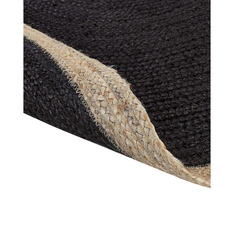 Dywan okrągły z juty ⌀ 120 cm czarny MENEMEN