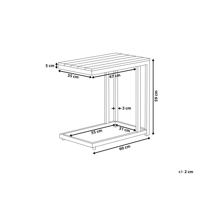 Stolik ogrodowy MESSINA 60 cm 35 cm Biały