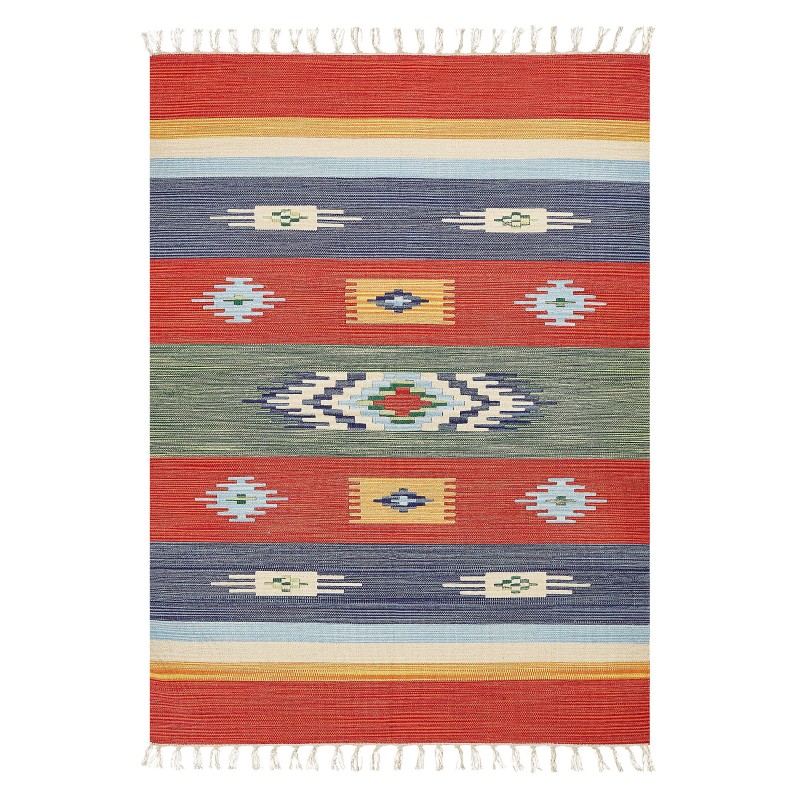 Dywan bawełniany kilim 140 x 200 cm wielokolorowy KAMARIS