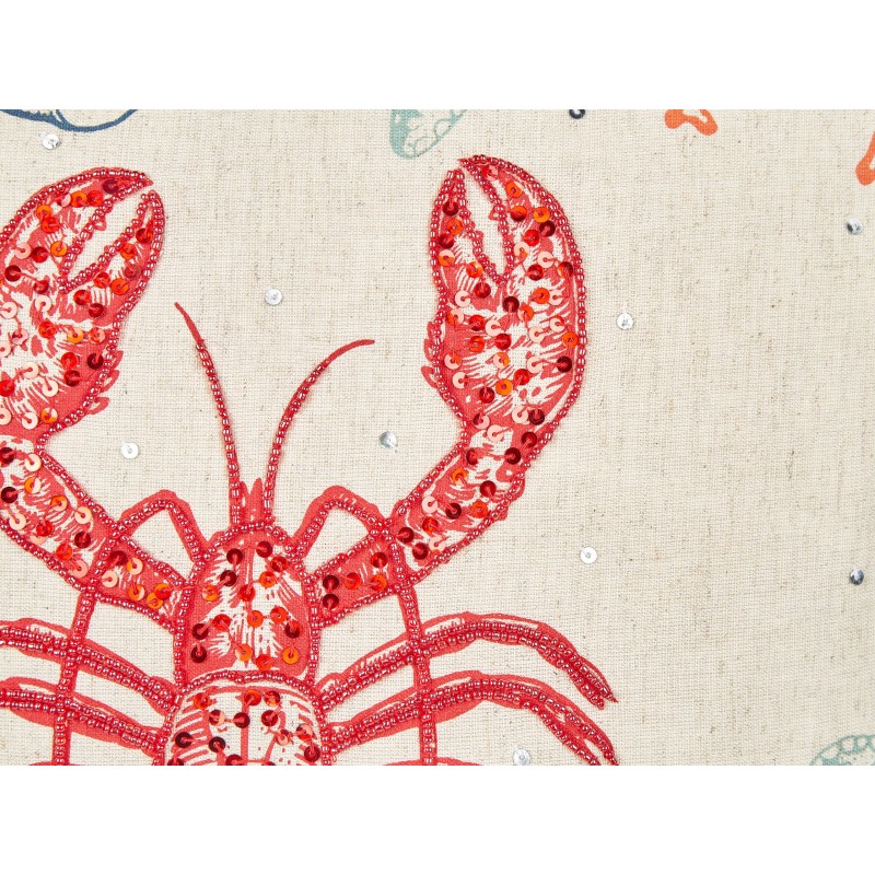 Zestaw 2 poduszek dekoracyjnych KELP Len 45 x 45 cm Beżowy Wzór zwierzęcy