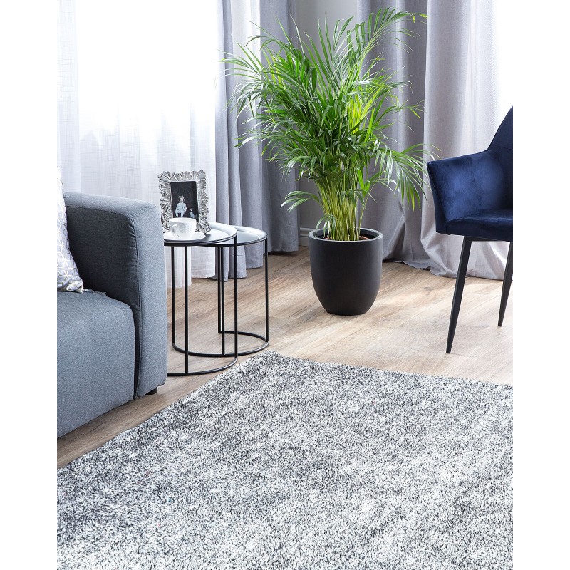 Dywan shaggy 200 x 200 cm szary melanż DEMRE