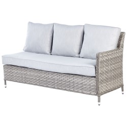 Zestaw ogrodowy ze stolikiem i otomaną dla 9 osób LACONA Prawostronny Technorattan Jasnoszary