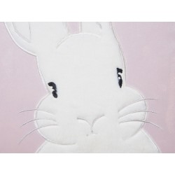 2 welurowe poduszki dekoracyjne haftowane w królika 45 x 45 cm różowe IBERIS