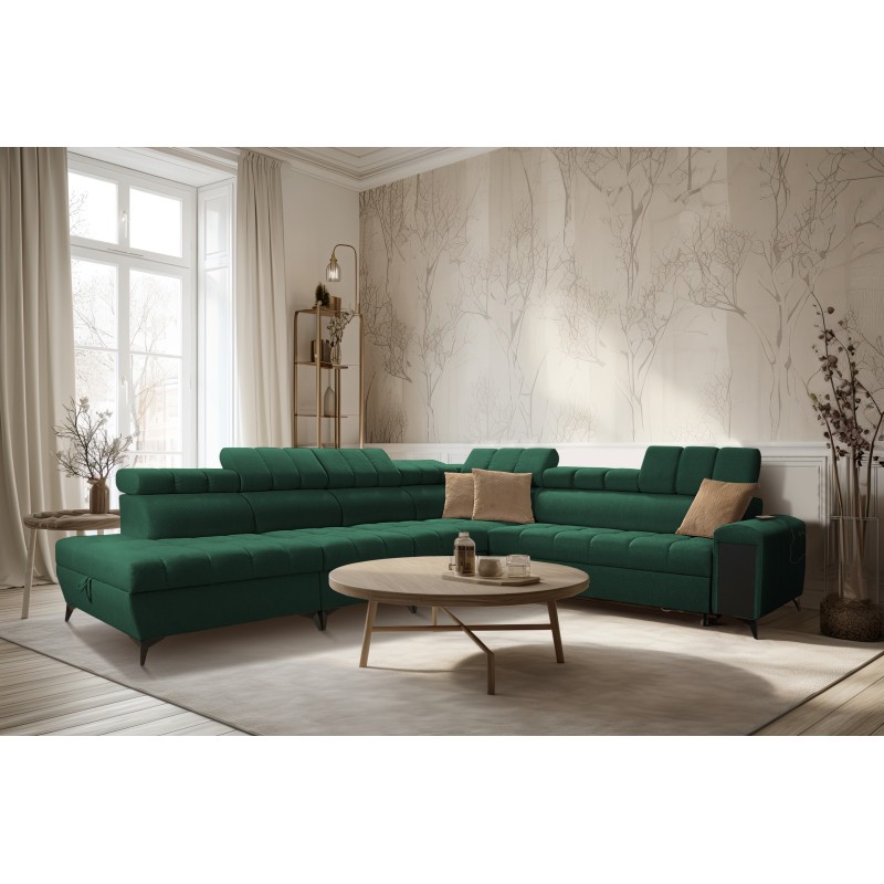 Venna XII corner sofa with a sleeping function and USB port - elegance and functionality in one!