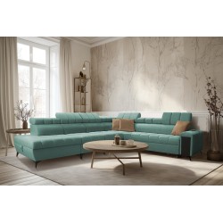 Venna XII corner sofa with a sleeping function and USB port - elegance and functionality in one!